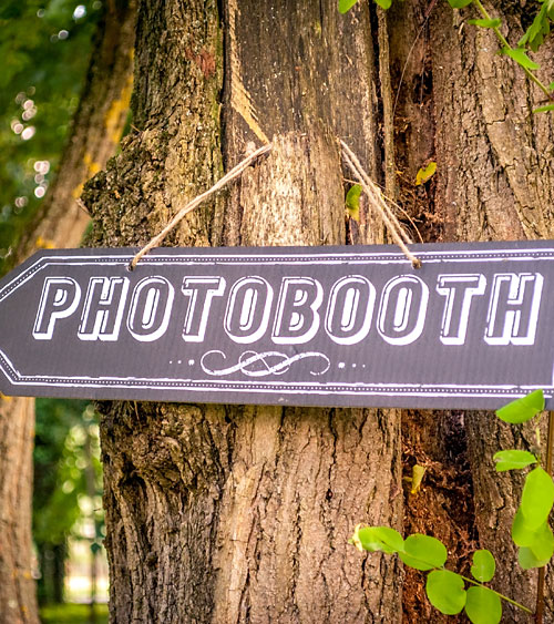Panneau Photobooth pour un évènement<br />
festif.
